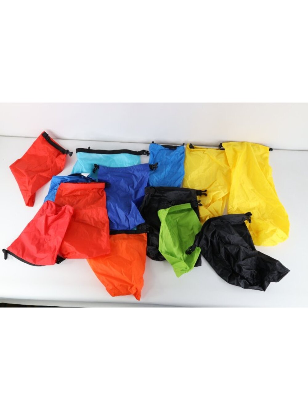 Lot of 13 Vintage Ripstop Top Clip Hiking Trekking Camping Dry Bags Trail Packs